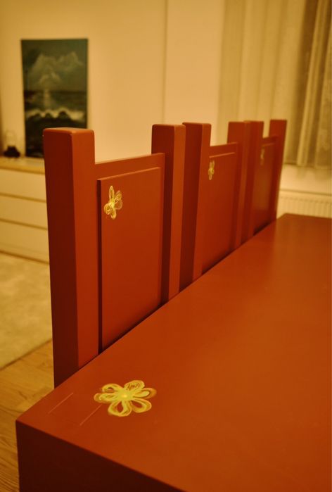 Masa cu 8 scaune lemn masiv de brad 200x110x77