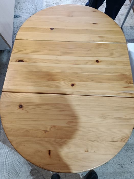 Разтегателна маса чист масив Чам, струпвани крака