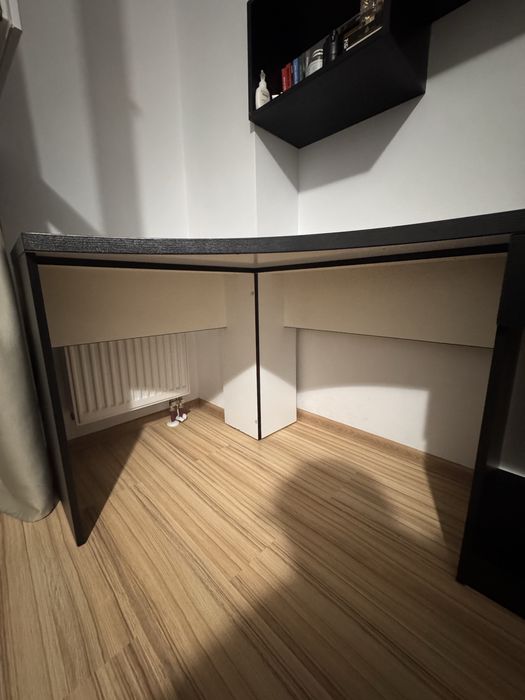 Birou negru spațios, ideal pentru lucru, gaming sau studiu – 140 x 50 x 79 cm