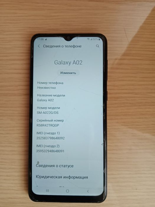 Телефон Samsung galaxy A02.