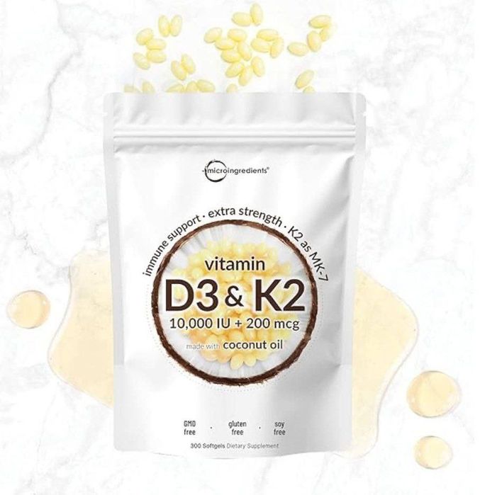 Vitamin d3 k2,10000iu+200 mcg,300 ta softgel,d3'витамин д3 к2