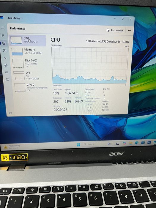 Laptop Acer Aspire Go 15 AG15 I5-1334U SSD 512GB