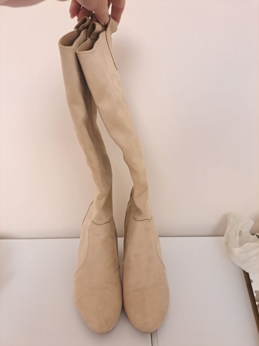 Cizme lungi piele intoarsa