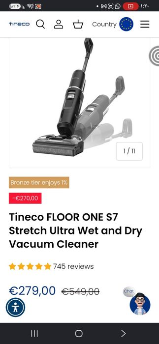 aspirator Tineco FLOOR ONE S7 Stretch Ultra Wet and Dry
