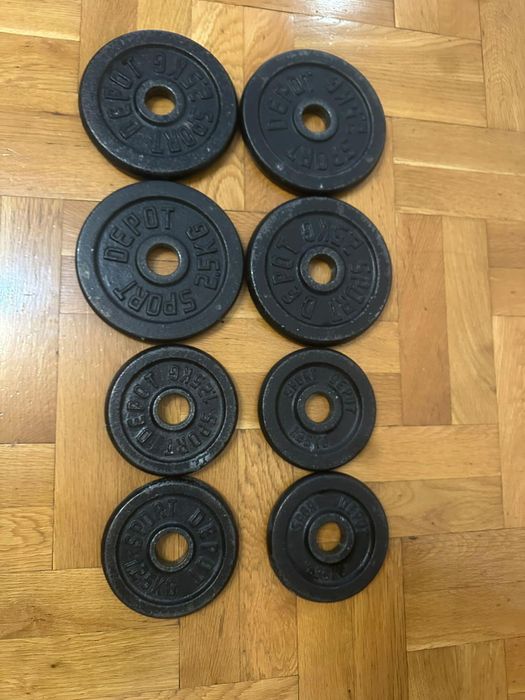 Комплект дъмбели  20 кг и лост