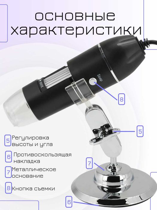 Микроскоп электронный карманный, портативный микроскоп, цифровой USB