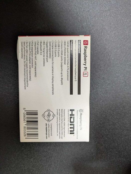 Модульный микрокомпьютер Raspberry Pi 5, 8 Гб