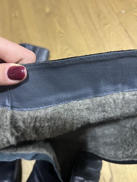 Cizme lungi din piele nautala imblanite