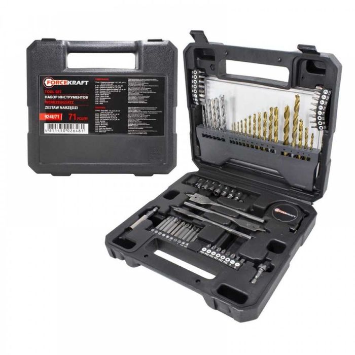 Комплект свредла и накрайници 71 части ForceKraft