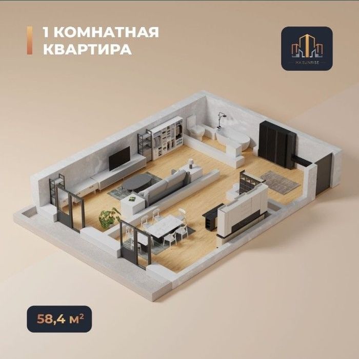 ГОРЯЧЕЕ ПРЕДЛОЖЕНИЕ! 1-комн новостройка с террасой на Юнусабаде! Торг!