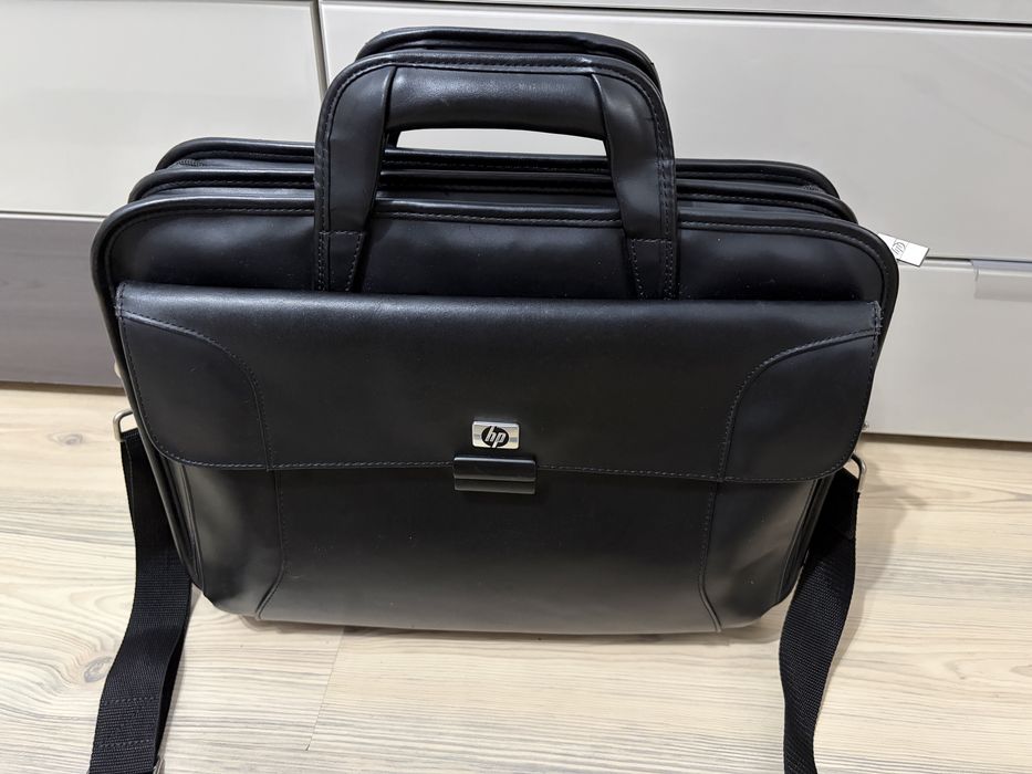 Geanta laptop HP, originala, piele naturala, 17”