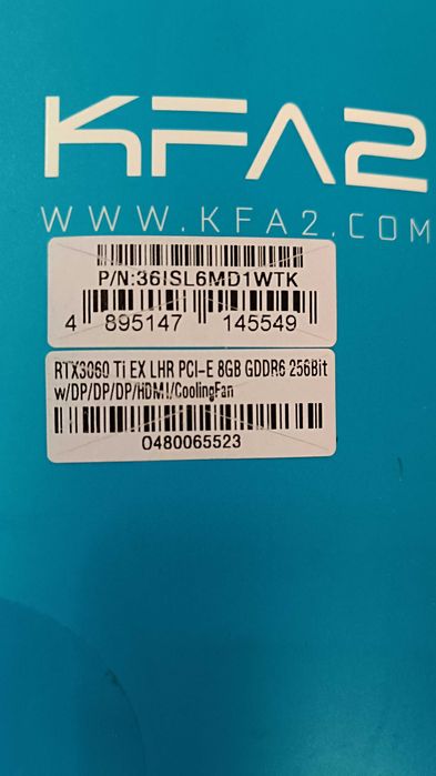 Видеокарта KFA2 GeForce RTX 3060 Ti 8GB Plus OC