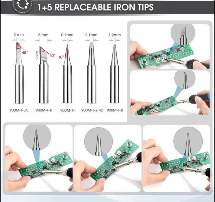 поялник 90W с електронно регулиране на температурата от 180 - 500 гра