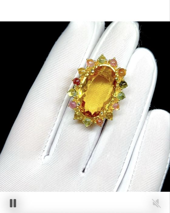 Эксклюзивное кольцо с натуральным Цитрином