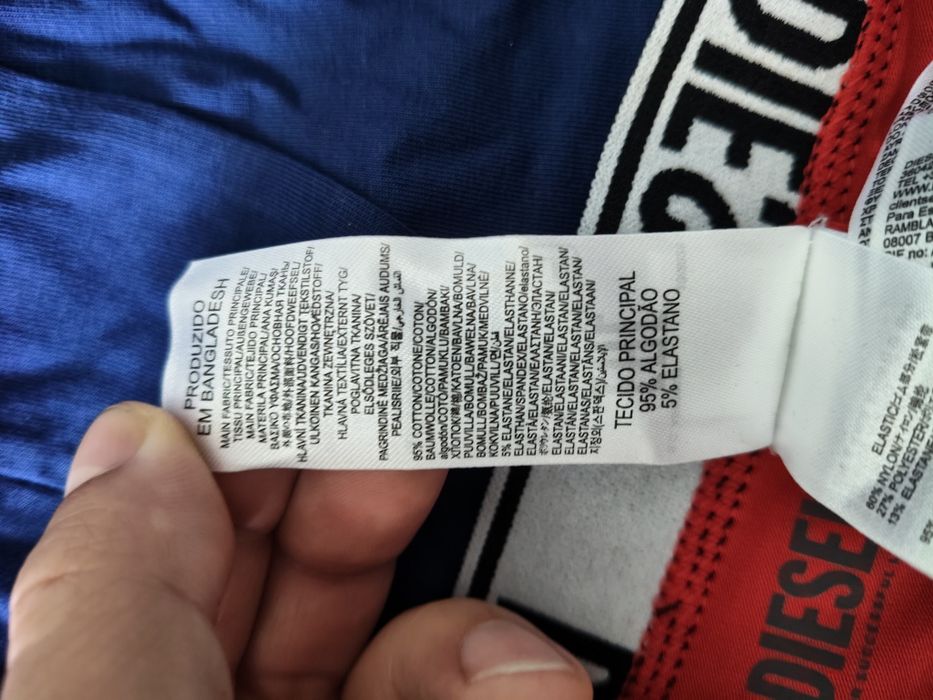 Diesel set 3 boxeri bărbătești negru-rosu- bleumarin mărimea L noi originali