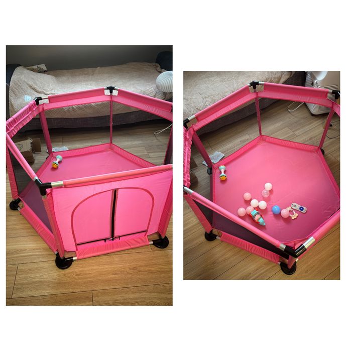 Манеж детский в розовом цвете