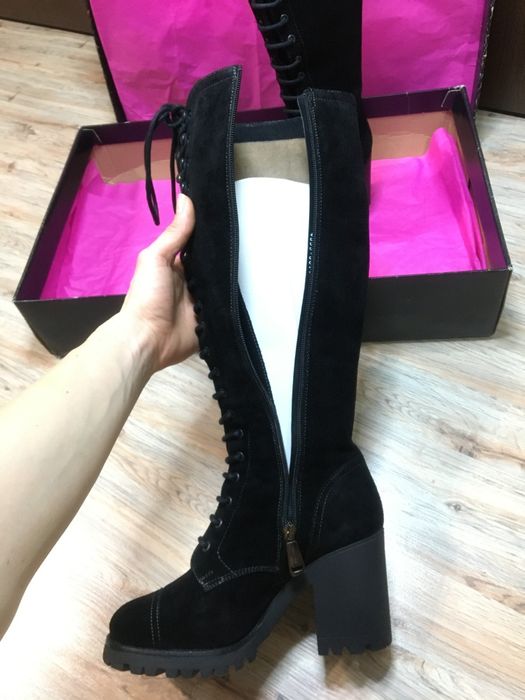 Cizme din piele naturala intoarsa Anna Cori