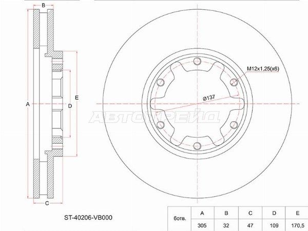 Диск тормозной Nissan Patrol