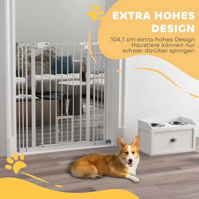 Врата за кучета PawHut, двойно заключваща се,  височина 104 см