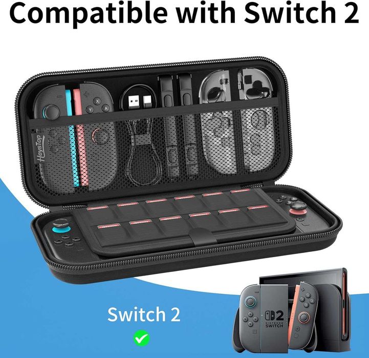 Husă geanta HEYSTOP Nintendo Switch 2 consolă accesorii,12 sloturi