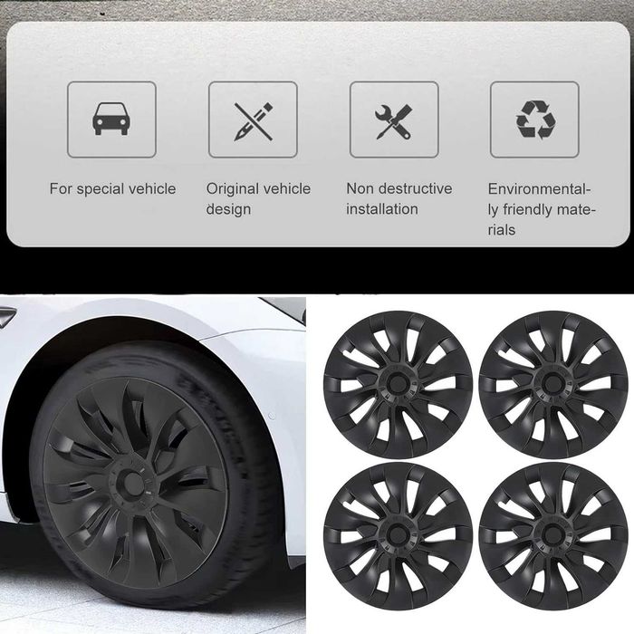 Капаци на колелата на Tesla Model 3, тапицерии на колелата