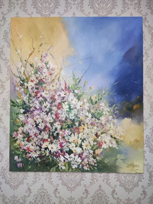 Картина маслом "Ромашки"