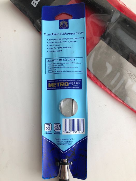 Нож чопер , тесто  Швейцария BARGON Вилка для мяса Франция