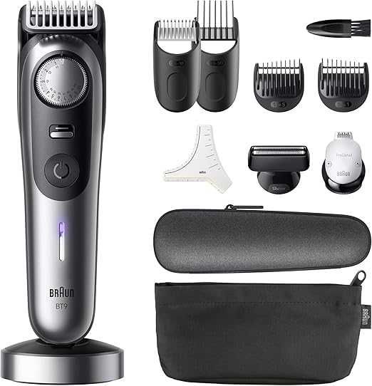 Тример за брада Braun Series 9 ProBlade BT9545 , 11 аксесоара, 52 дължини, хром