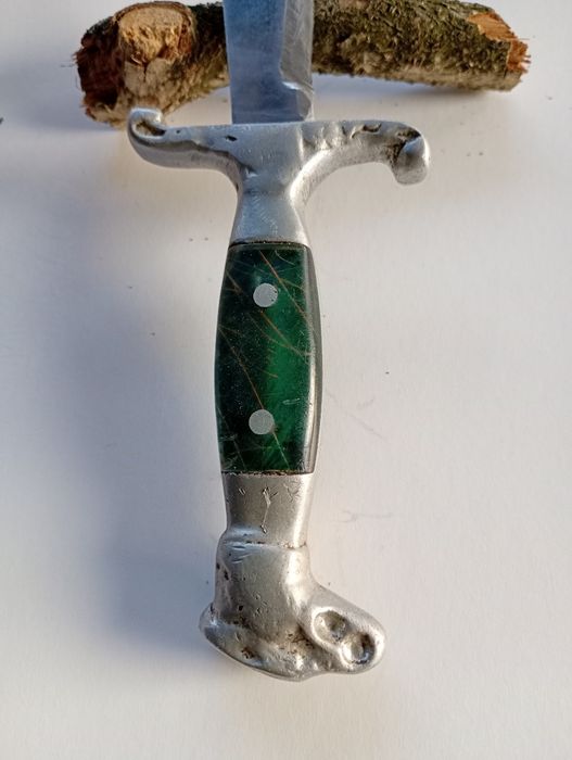 Cuțit vechi lamă inox mâner aluminiu