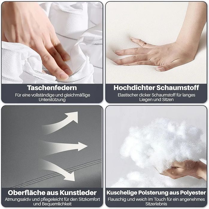 NOU Fotoliu Yaheetech, gri, piele eco