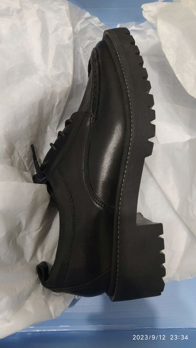 Brend Next - Туфли из натуральной кожи на шнуровке с квадратным носком