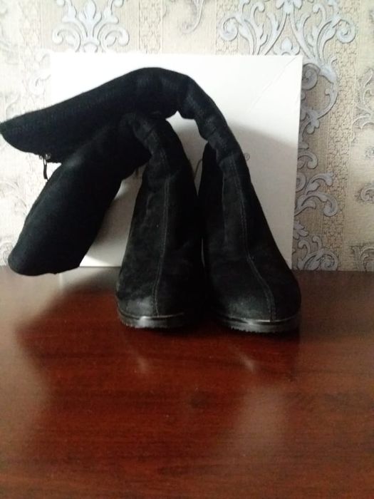 Сапоги зимние замшевые