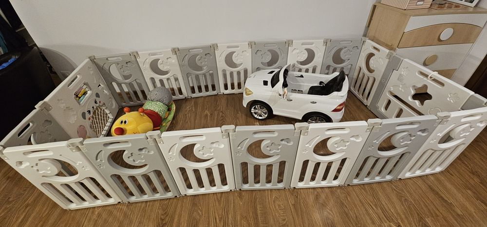 Țarc de joacă modular, 18 panouri, cu activități