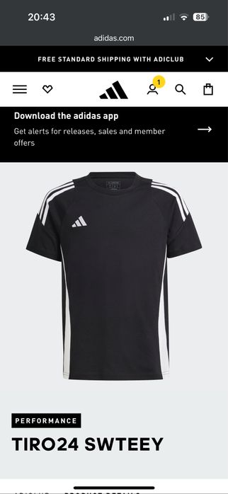 Adidas тениска  TIRO24 SWTEEY performance