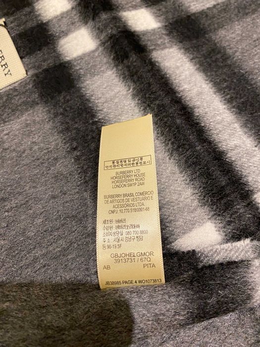 ОРИГИНАЛЕН BURBERRY Charcoal кашмирен шал