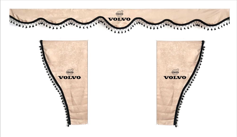 Комплект бежови пердета за камиони(две странични и едно челно)