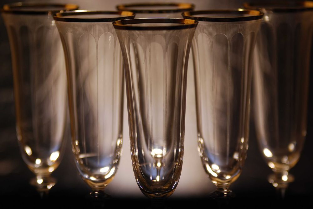 Богемское стекло. Бокалы для шампанского «Анжела»