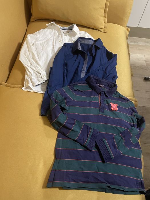 3 ризи с дълъг ръкав за момче и суитшърт без качулка