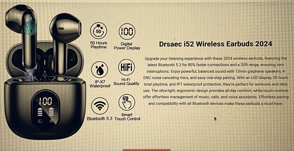 Casti wireless, Bluetooth 5.3, noi sigilate