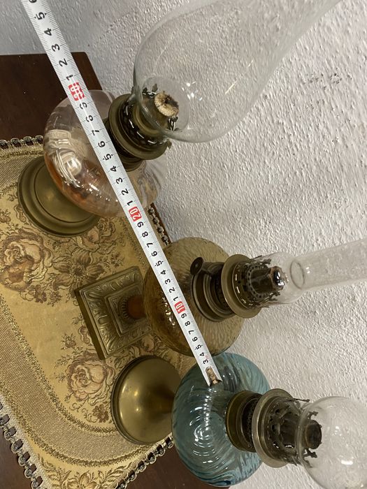 Френскa газенa лампa с месингова основа