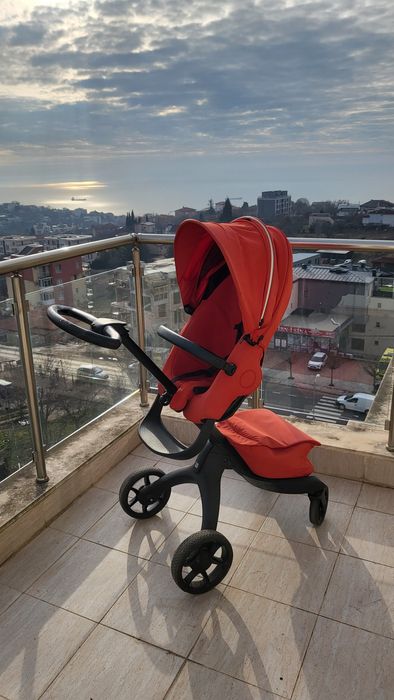 STOKKE XPLORY X +бебешки кош(цвятRuby Red)+чувалче STOKKE