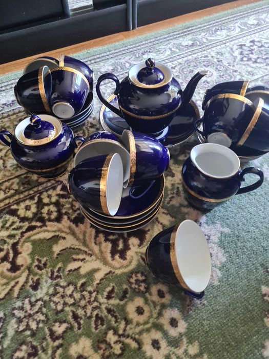 Сервиз винтажный антиквариат ЛФЗ новый кобальт