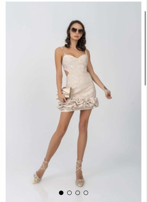 Рокля JUNONA с аксесоар розичка към нея XS/34