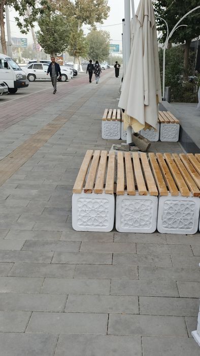 Бетон Скамейка, урна, вазон