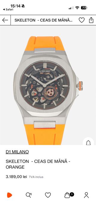 Ceas D1 Milano skeleton