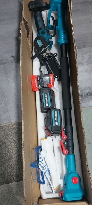 Mini drujba cu brat telescopic 2 acumulator 18v cu 5,5 ah lanț de reze