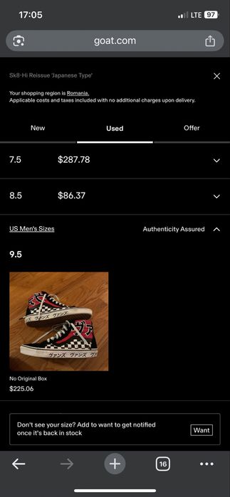 Vans sk8-hi japanese type black red