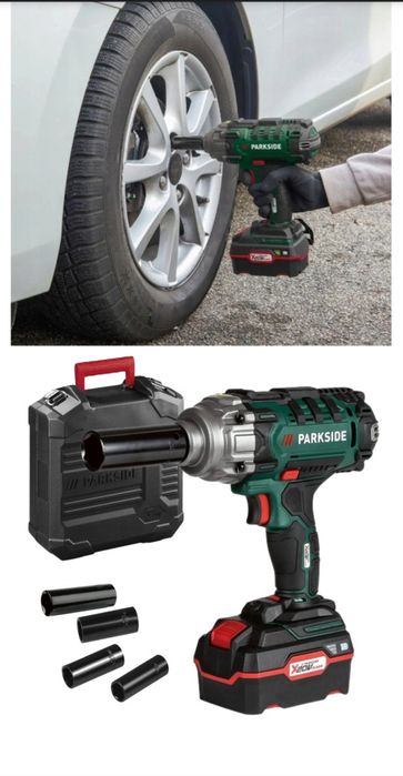 Cheie de impact parkside set  pe acumulator 4 Ah 20v și încărcător scule