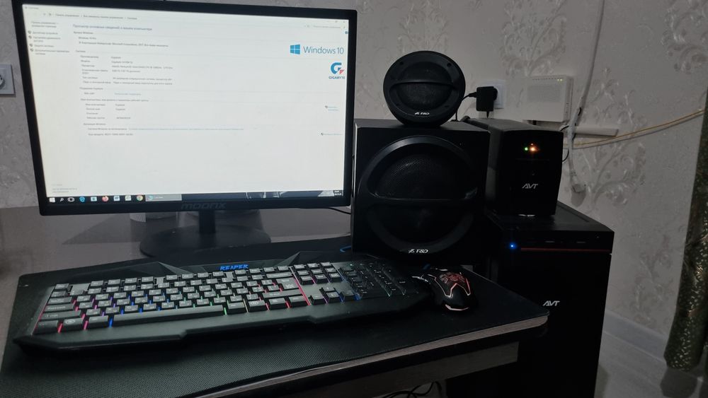 Срочно! Продаю ПК + монитор + UPS + игровые аксессуары