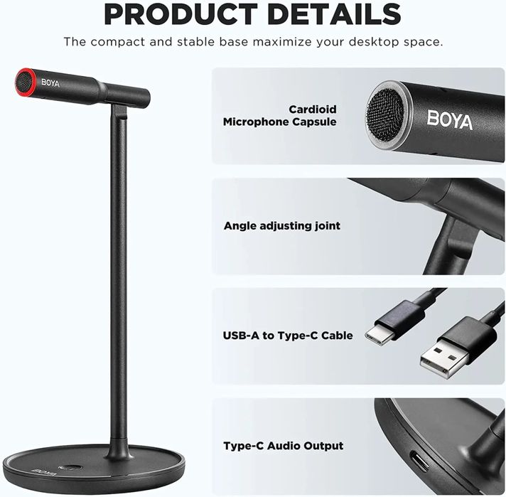 BOYA BY-CM1 настольный кардиоидный USB-микрофон